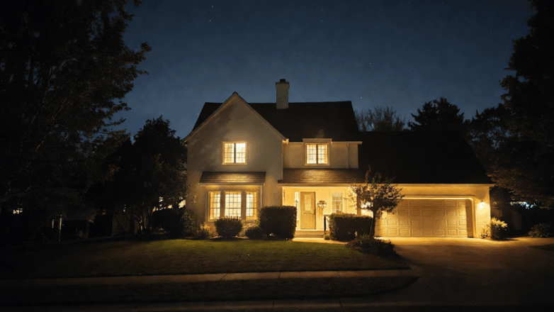 Home lamp glowing during a power outage